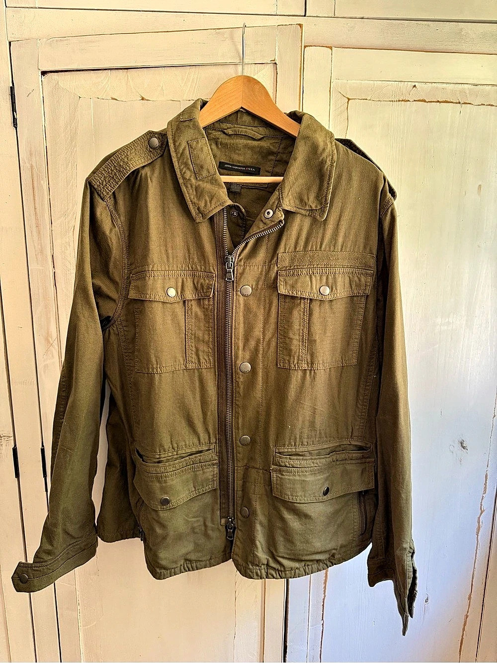 Varvatos Military-style Jacket with Dragon Back Patch